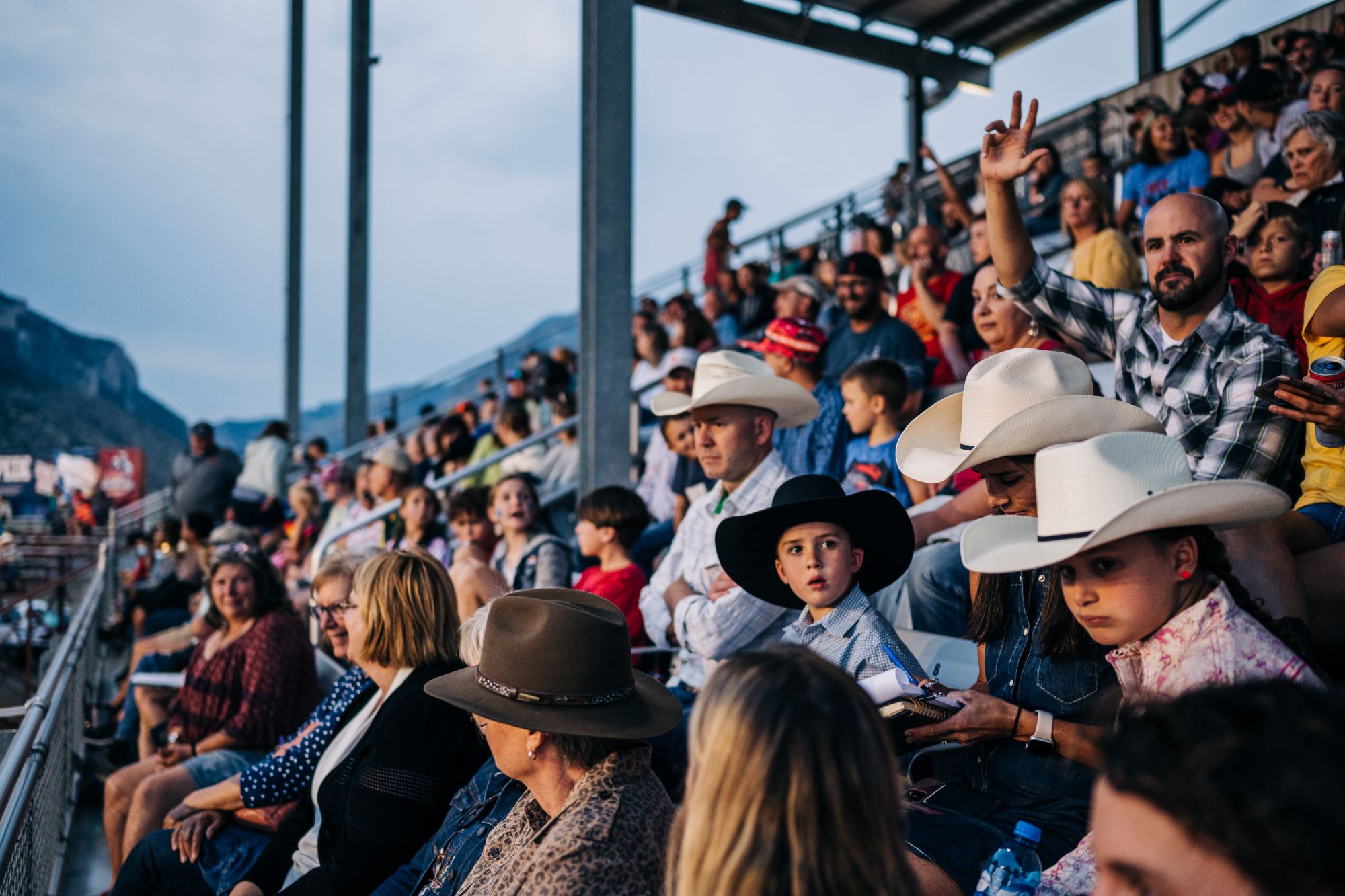 The crowd at the Cody Nite Rodeo in Cody Yellowstone