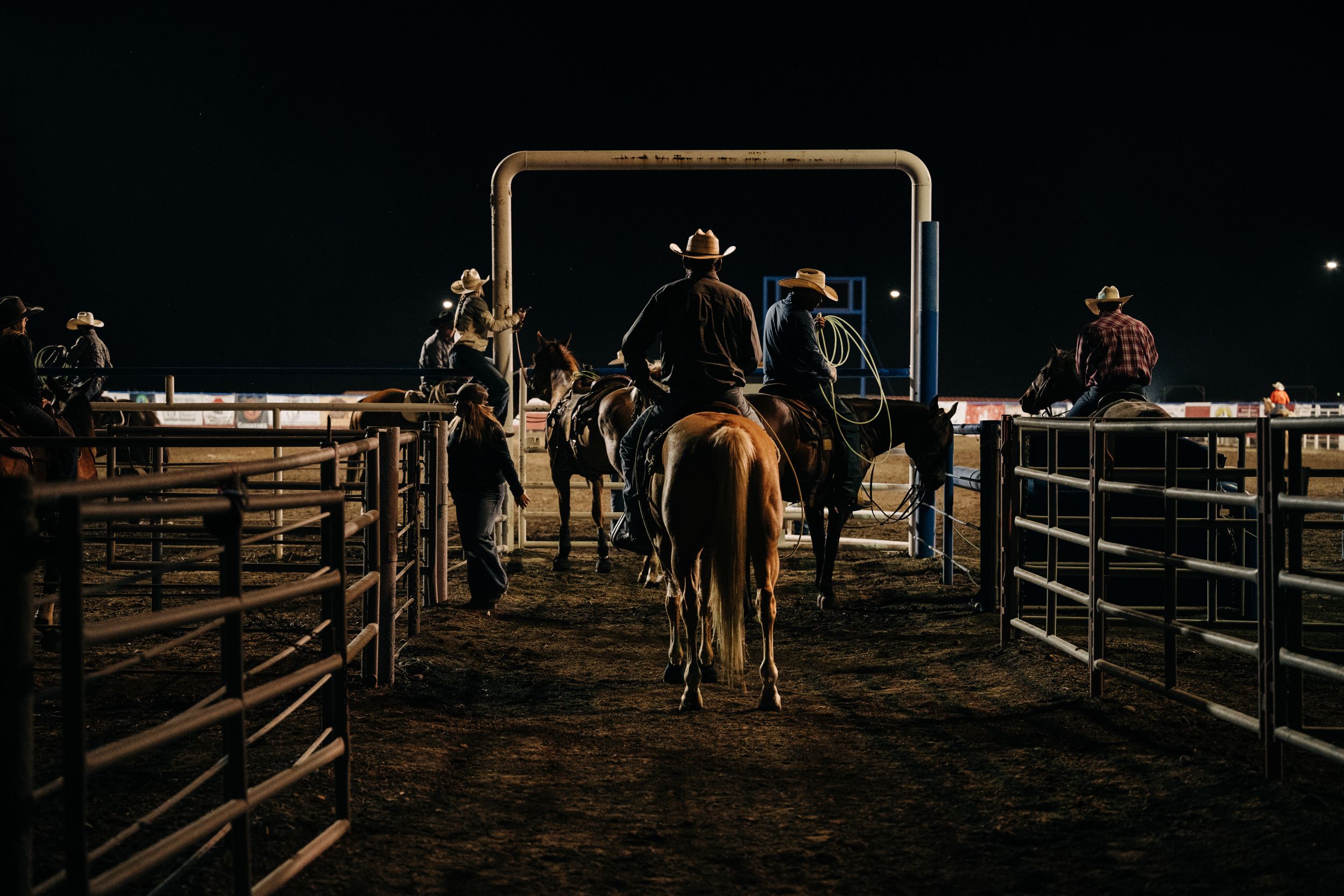 A dramatic shot of the Cody Nite Rodeo