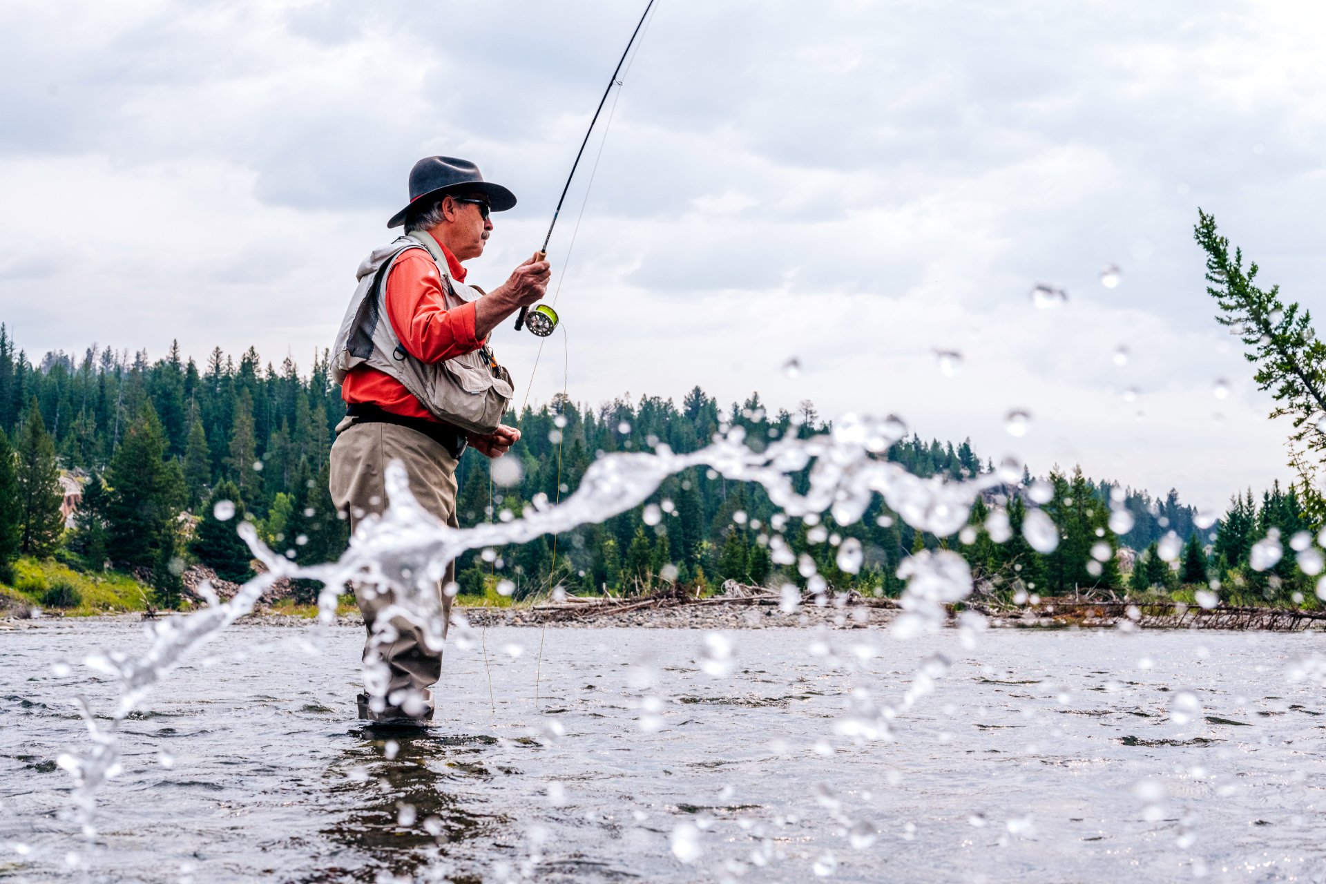 Man fly fishing