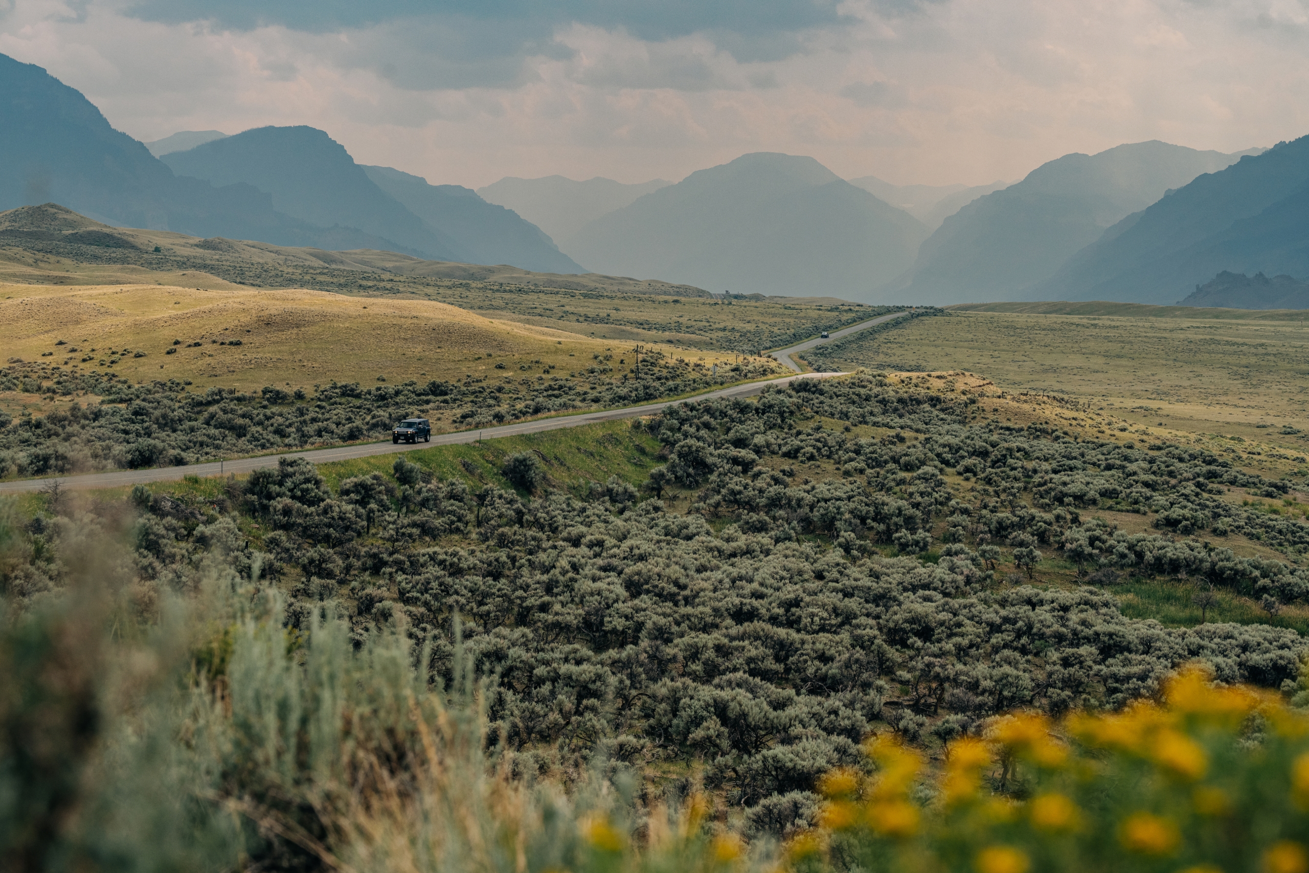 field and landscape in the mountains