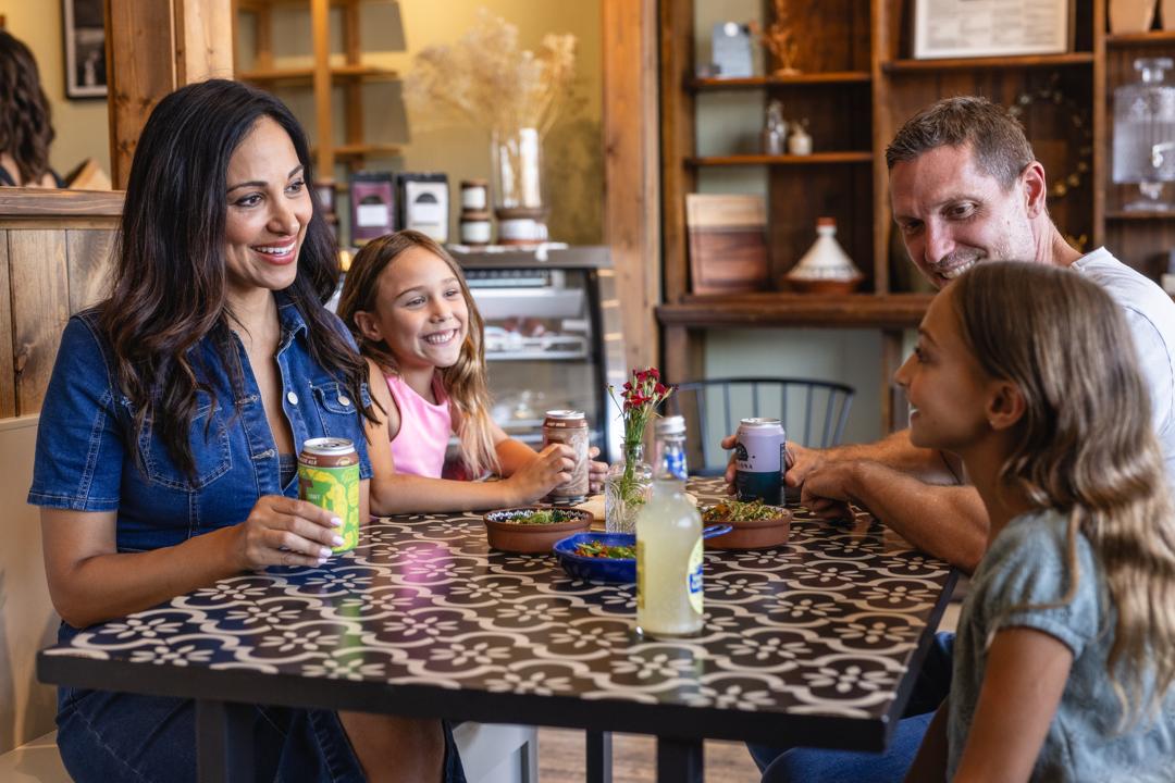 A family enjoys a meal in Cody Yellowstone