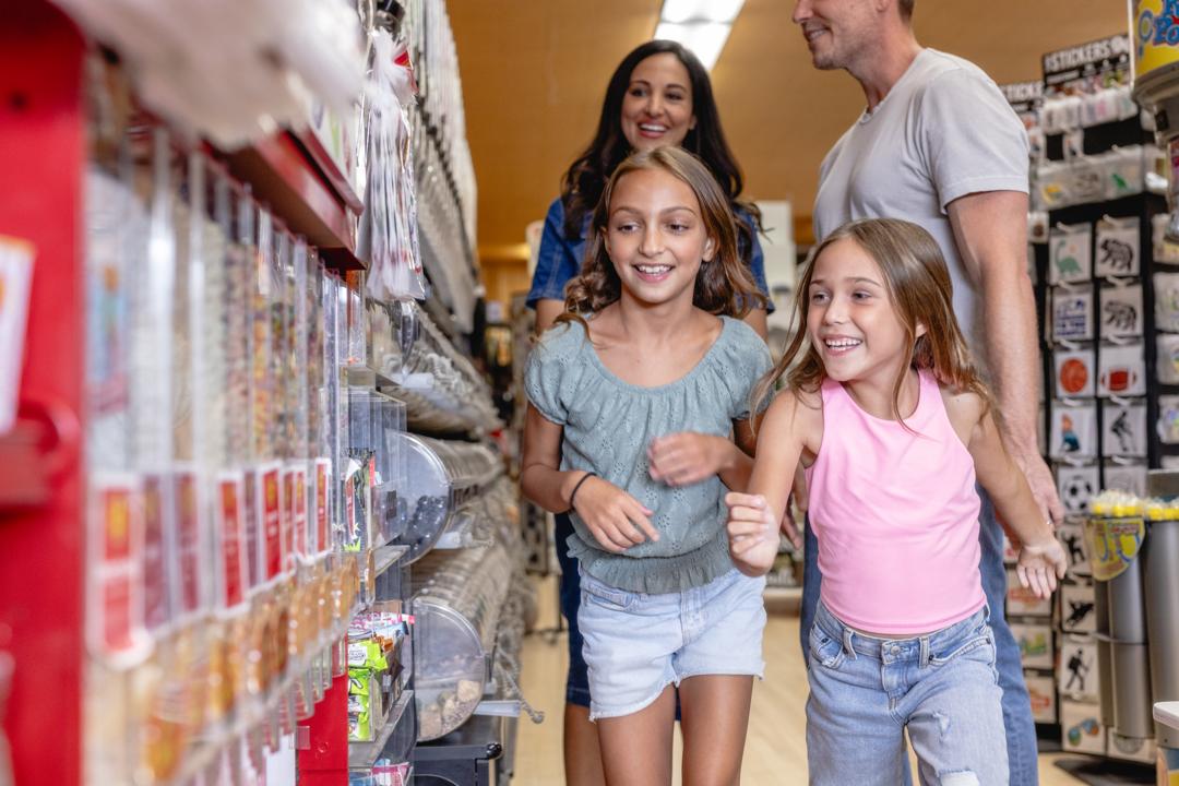 Two kids in the candy store in Cody Wyoming