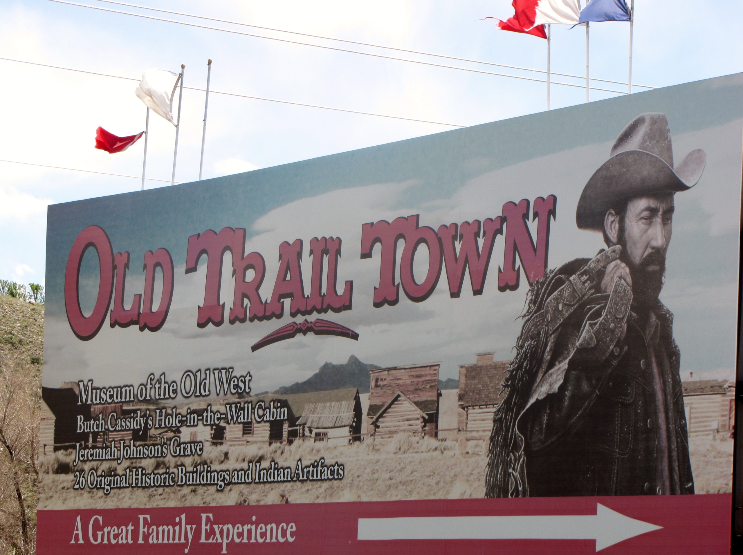 Old Town Trail sign with an image of Bob Edgar on it.