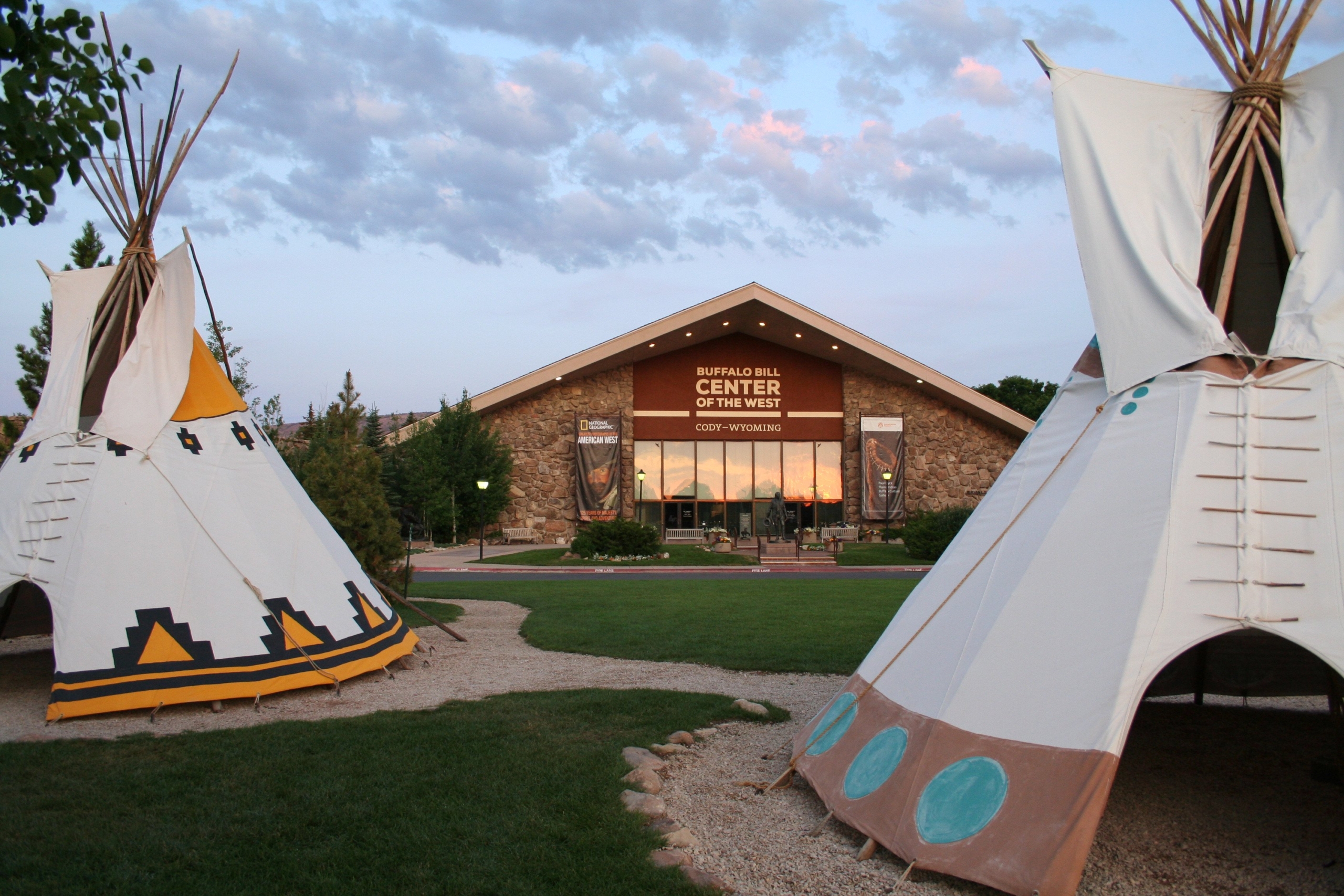 Teepees setup outside the Buffalo Bill Center.