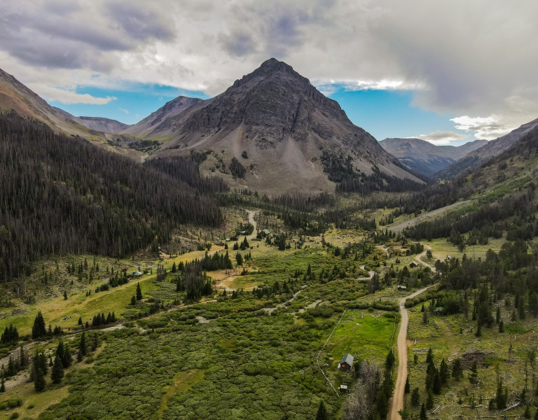 View of the mountains and valley