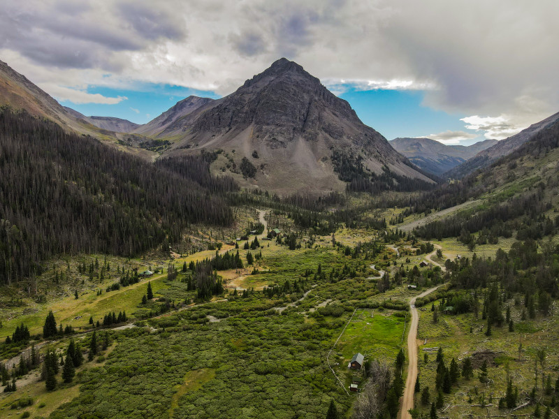 View of the mountains and valley